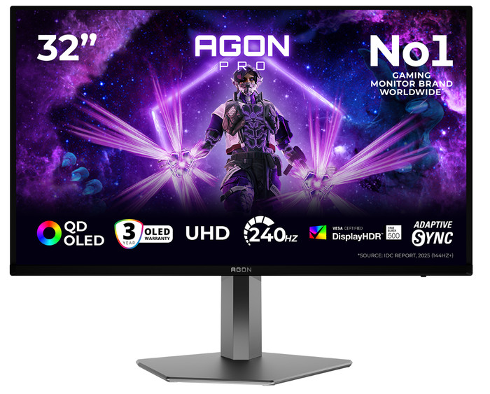 AOC AGON PRO AG326UZD2P QD-OLED vorne