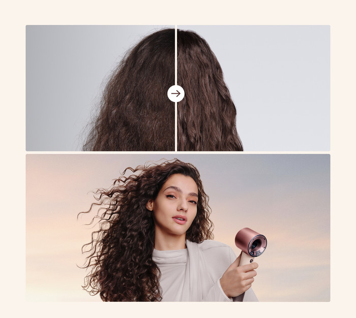 Dyson Supersonic Travel Ceramic Pink produkt in gebrauch