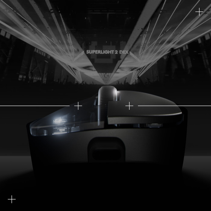 Logitech G PRO X Superlight 2 DEX Lightspeed Kabellose Gaming-Maus Schwarz visueller lieferant