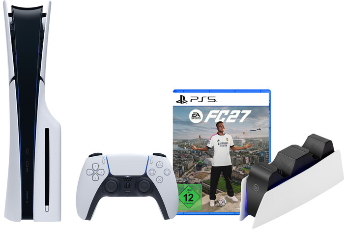 PlayStation 5 Slim mit Laufwerk + FC 27 + Ladestation Main Image