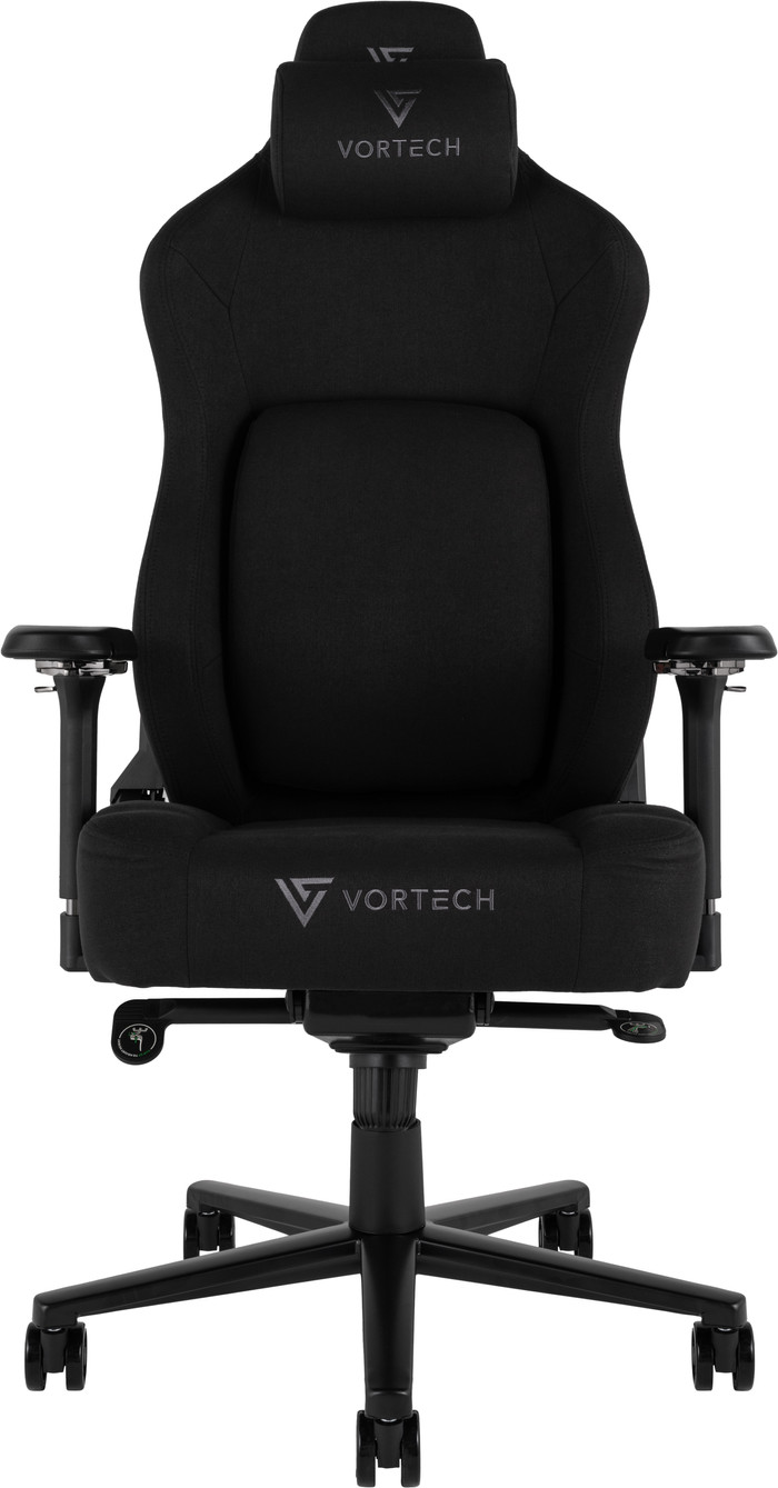 Vortech Prestige Gaming Chair Black + Vortech Floor Mat Black front