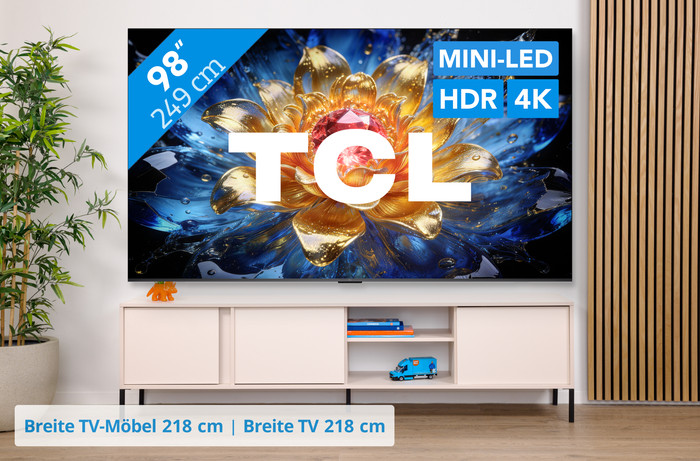 TCL QD Mini-LED 98 Zoll T8D (2026) visuelles Coolblue 1