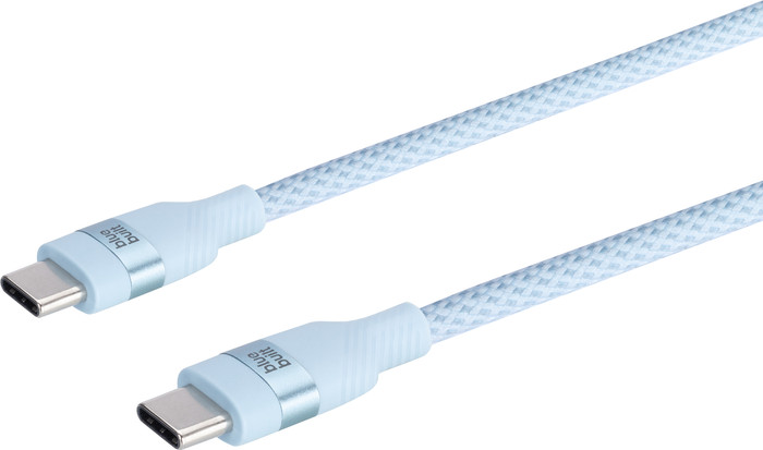 BlueBuilt USB-C-auf-USB-C-Kabel 1,5 m Nylon Hellblau rechte seite