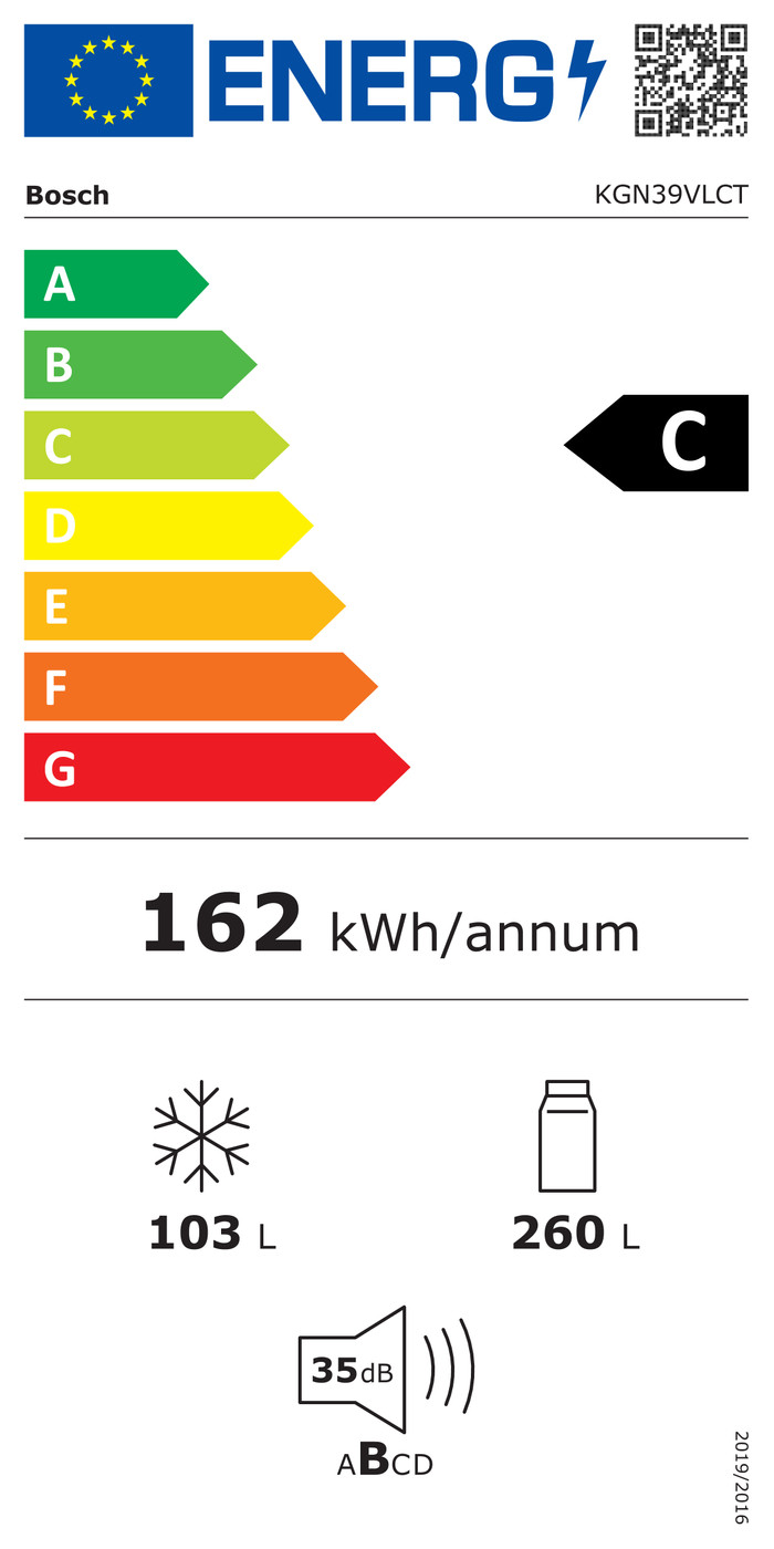 Bosch KGN39VLCT energielabel