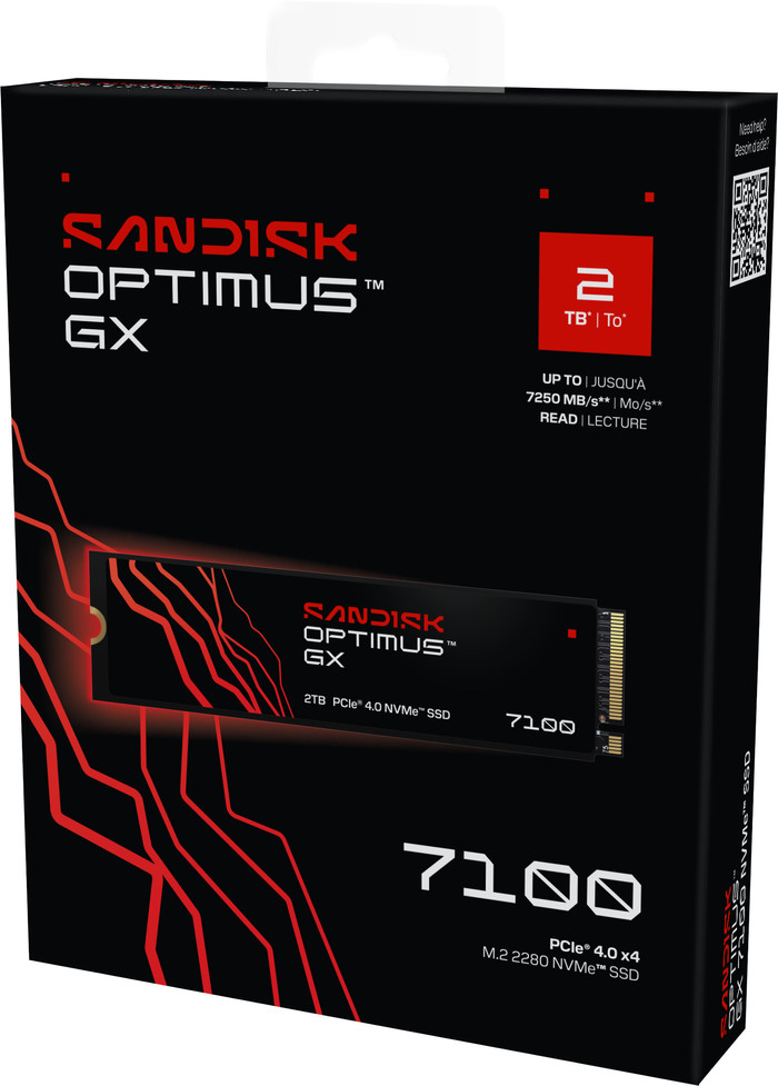 SANDISK Optimus GX 7100 2TB NVMe-SSD verpackung