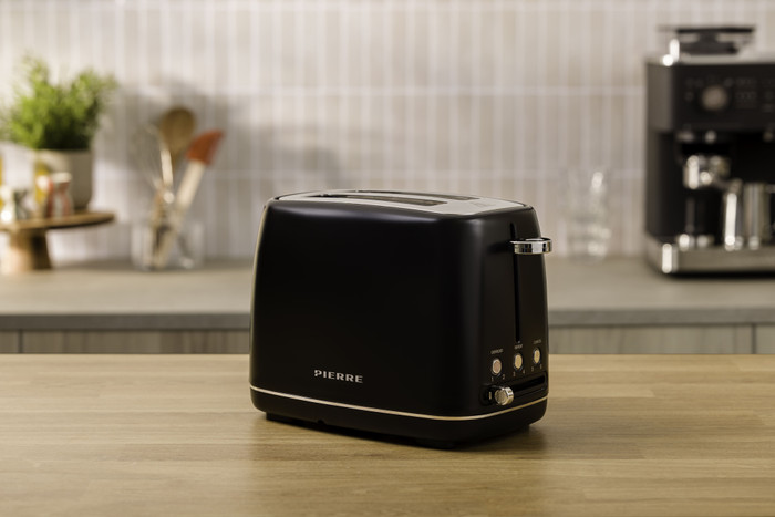 Pierre Toaster PT5100 Mattschwarz linke seite