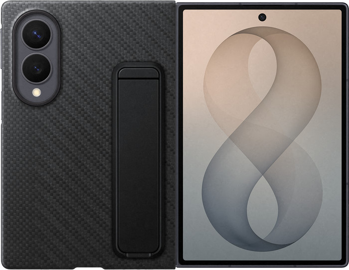 Samsung Galaxy Z Fold 8 Standing Grip Back Cover with Magnet Black Main Image