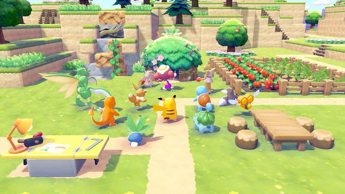 Nintendo Switch 2 + Pokémon Pokopia produkt in gebrauch