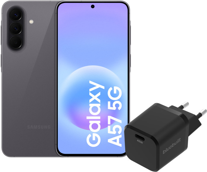 Samsung Galaxy A57 128GB Grau 5G EE + BlueBuilt Ladegerät mit USB-C-Anschluss 45W Schwarz Main Image