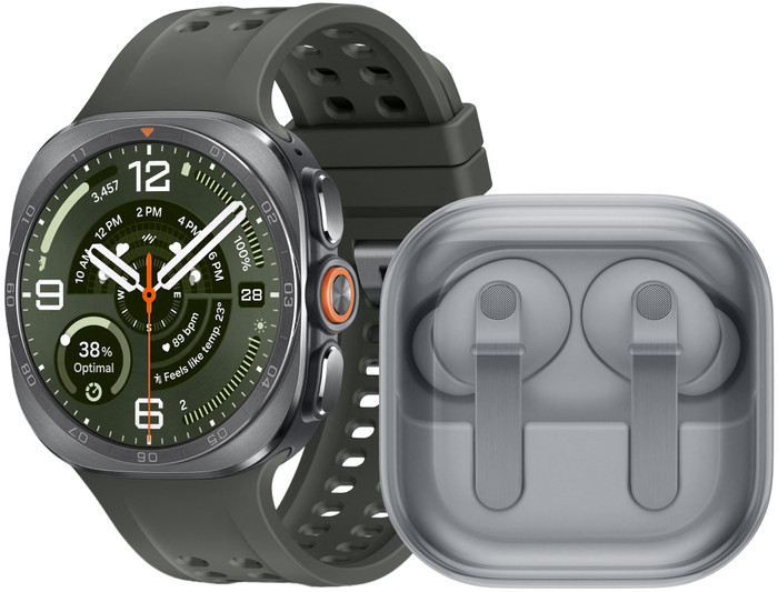 Samsung Galaxy Watch Ultra 2 5G Titanium Silver/Green 47mm + Samsung Galaxy Buds4 Pro White Main Image