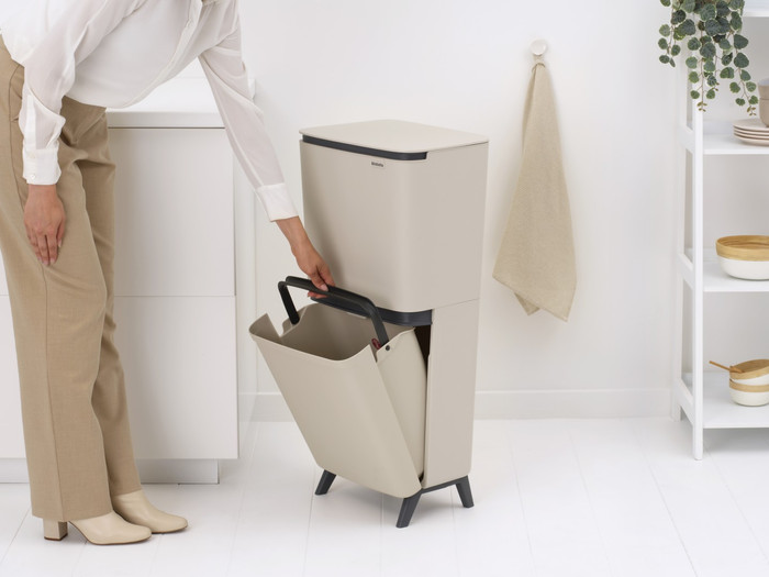 Brabantia SortUp Recycle Hi Mülleimer 20+25L Beige detail