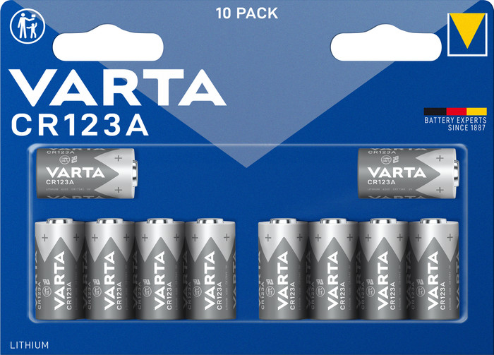 VARTA Lithium Cylindrical CR123A BLI 10 Units Main Image