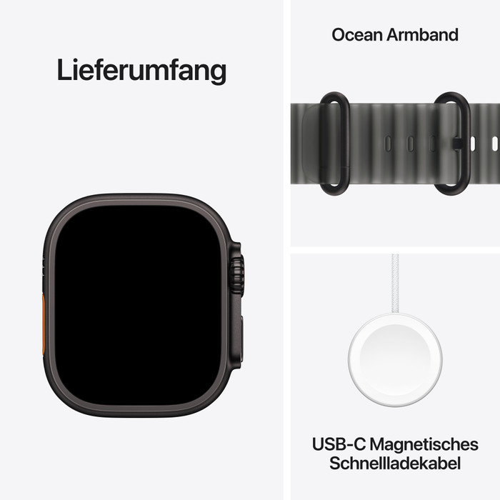 Apple Watch Ultra 4 Cellular 49 mm Schwarz Ocean Armband visueller lieferant