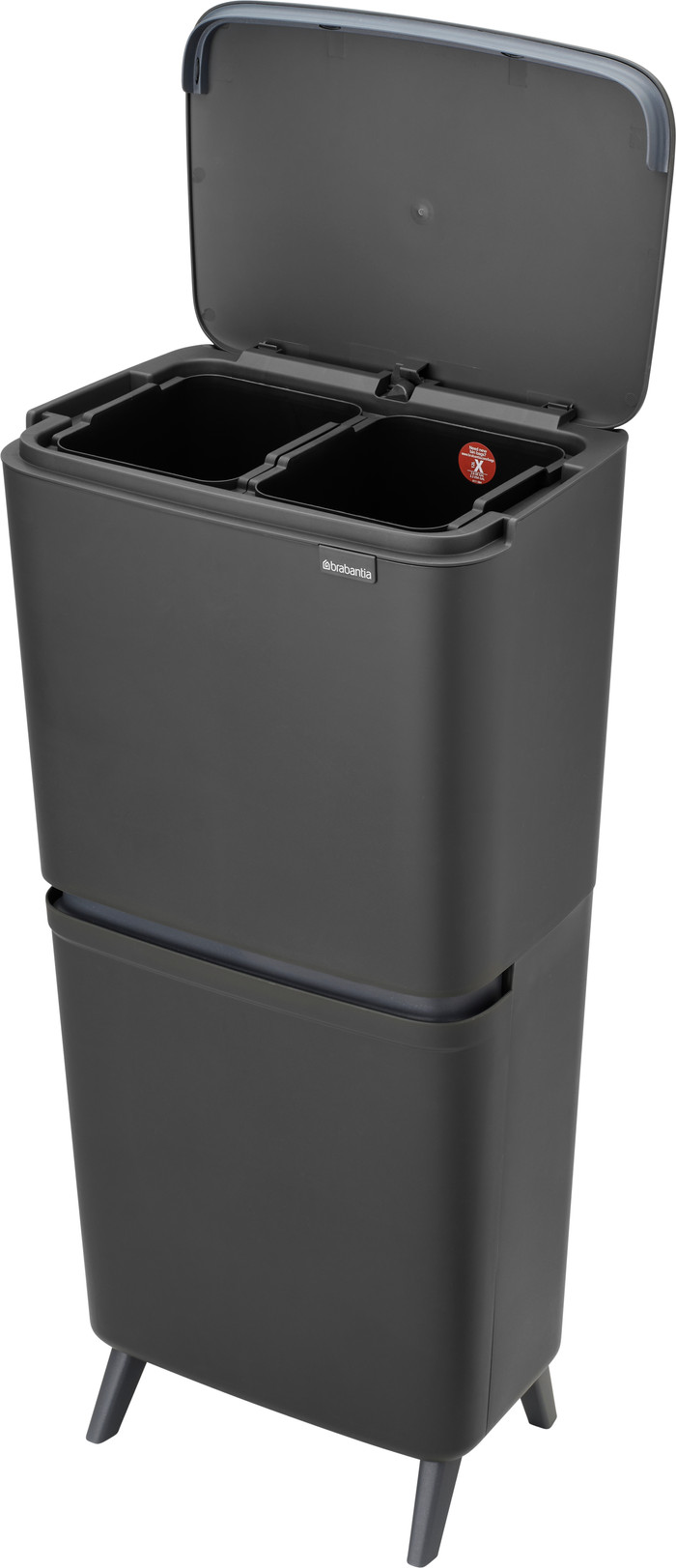 Brabantia SortUp Recycle Hi Mülleimer 20+25L Grau rechte seite