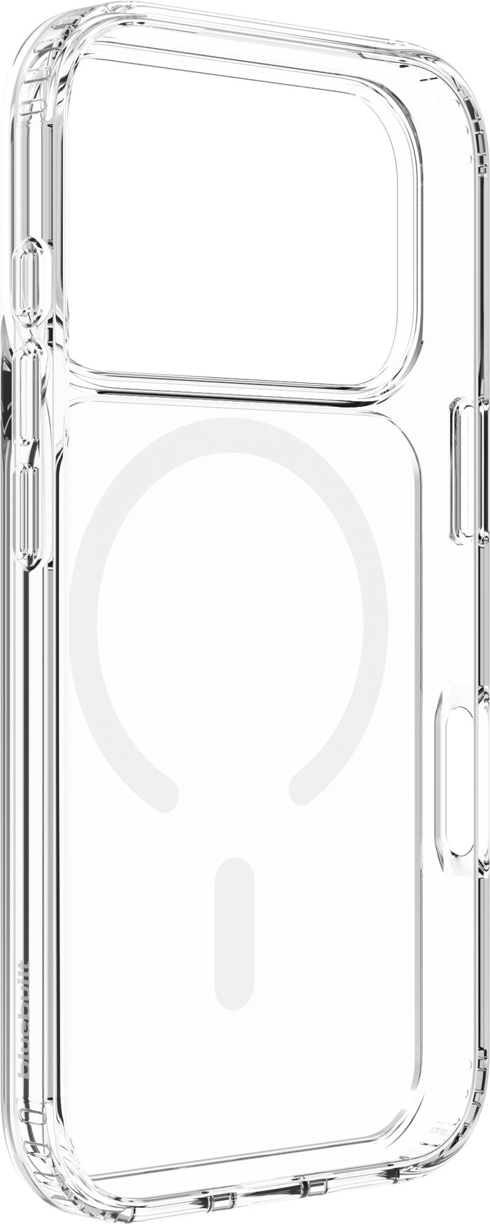 BlueBuilt Protective Backcover mit MagSafe iPhone 17 Pro Transparent + iPhone 17 Pro Panzerglas rechte seite