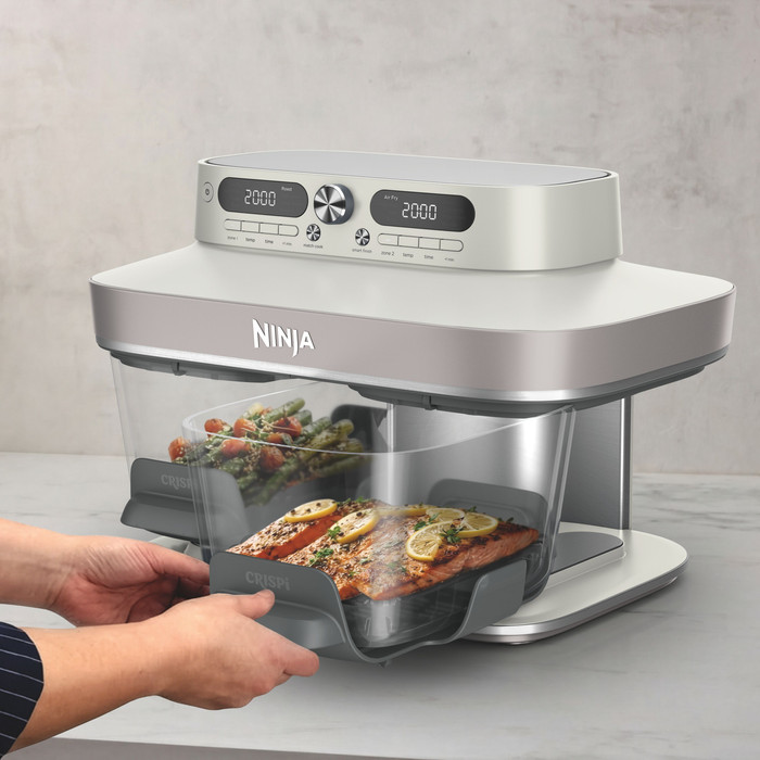 Ninja Crispi Dualzone Ivory produkt in gebrauch