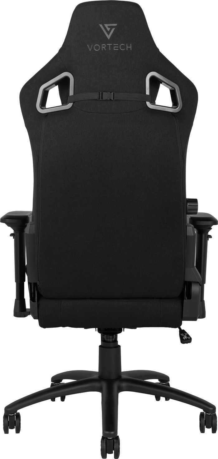 Vortech Pro Gaming-Stuhl Schwarz + Bodenschutzmatte rückseite