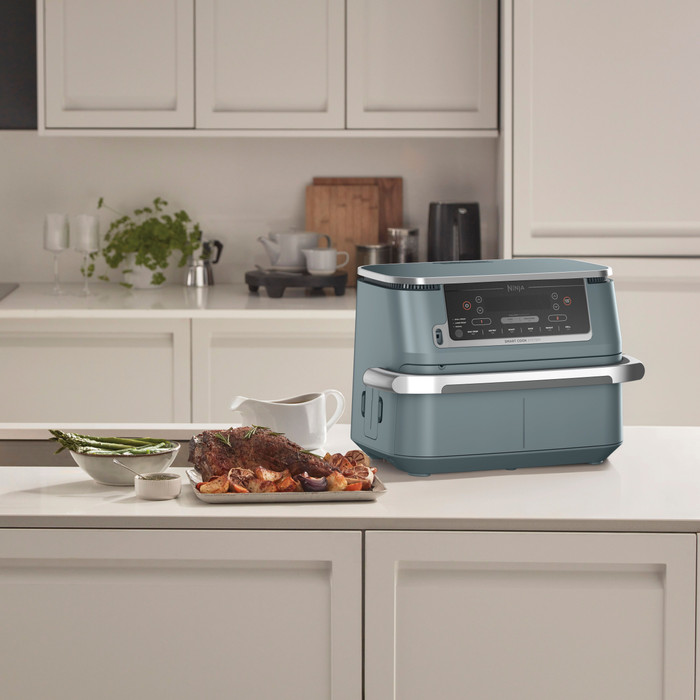 Ninja Foodi FlexDrawer Airfryer Blue product in use
