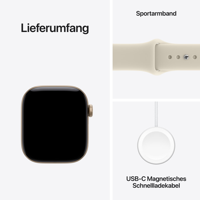 Apple Watch Series 12 42 mm Gold Sportarmband S/M visueller lieferant