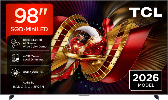 TCL SQD Mini-LED 98 Zoll C89L (2026) vorne