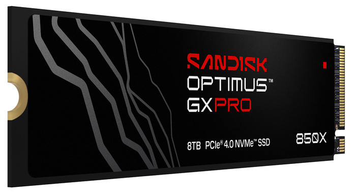 SANDISK Optimus GX PRO 850X 8TB NVMe-SSD mit Kühlkörper vorne