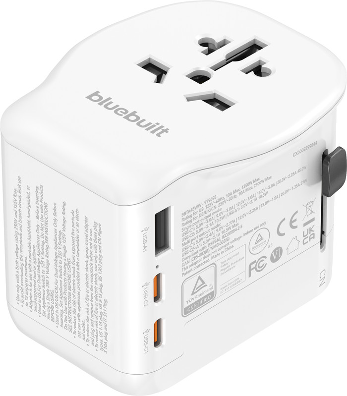 BlueBuilt Universeller Reiseadapter 45 Watt detail