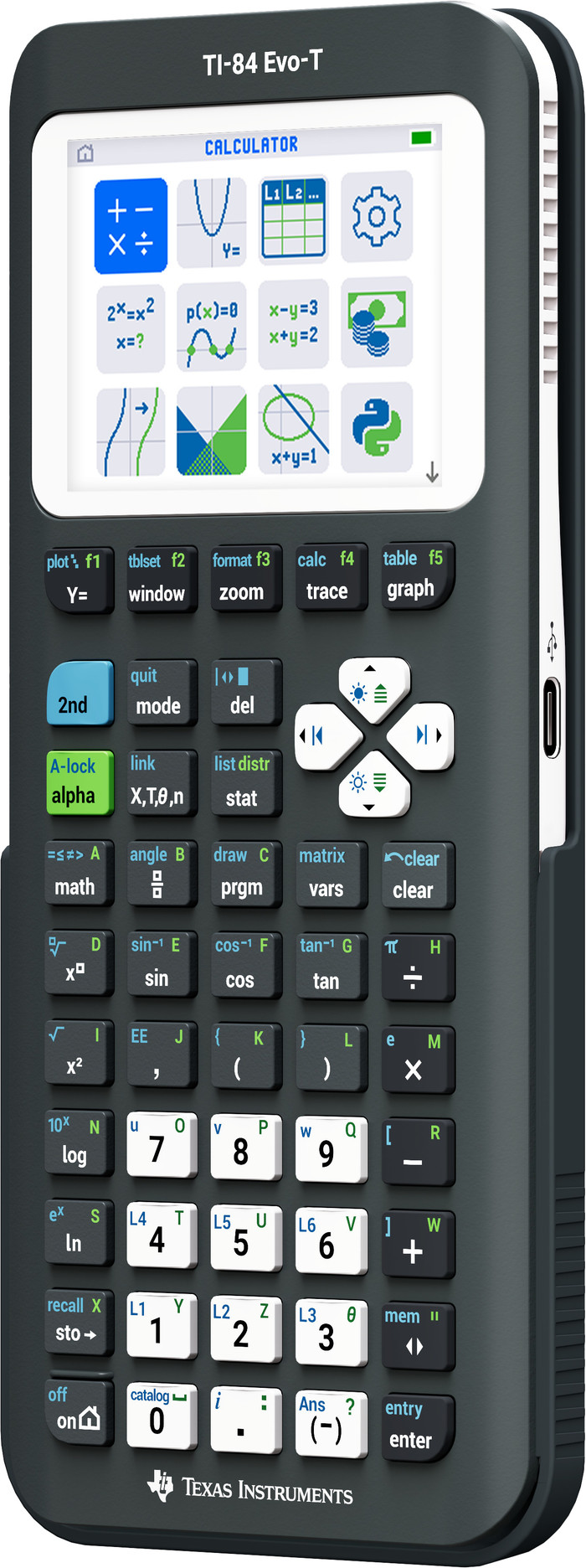 Texas Instruments TI-84 Evo-T Grafikfähiger Taschenrechner linke seite