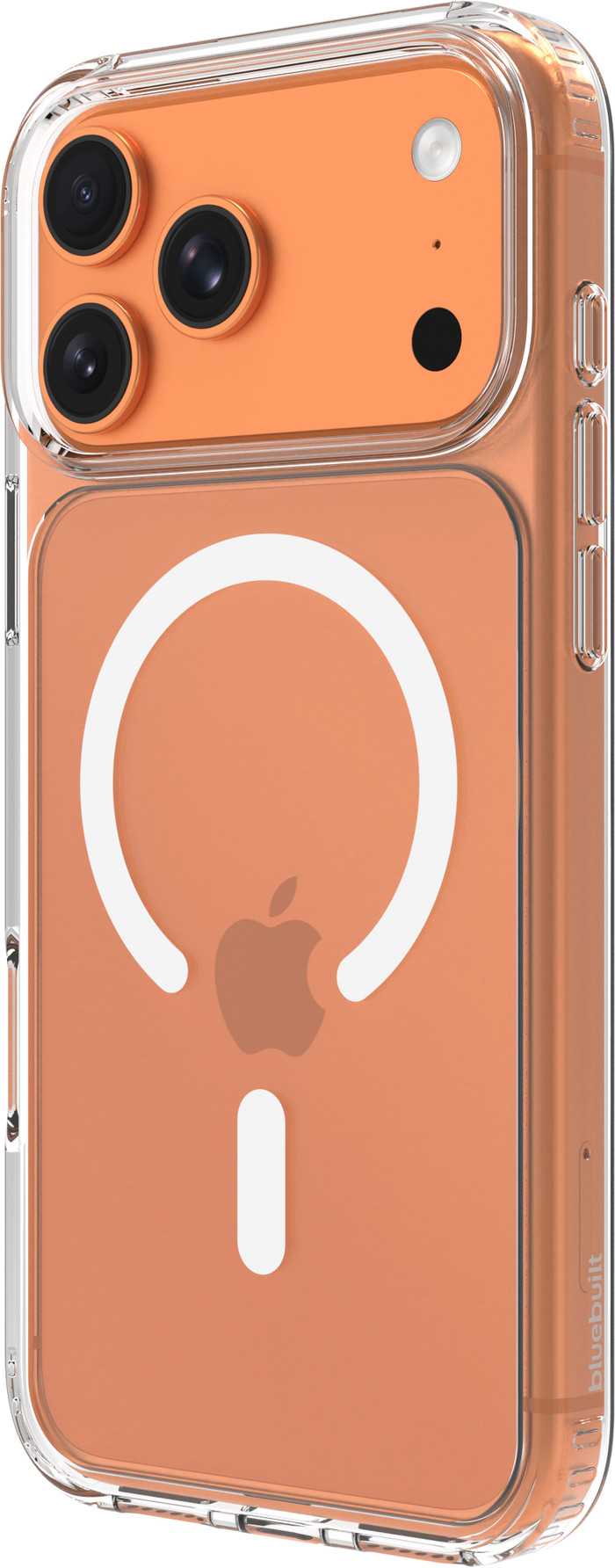 BlueBuilt Protective Back Cover with MagSafe iPhone 17 Pro Max Transparent + BlueBuilt iPhone 17 Pro Max Screen Protector Glass right side