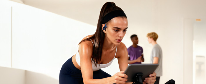 Soundcore AeroFit 2 Pro Blue product in use