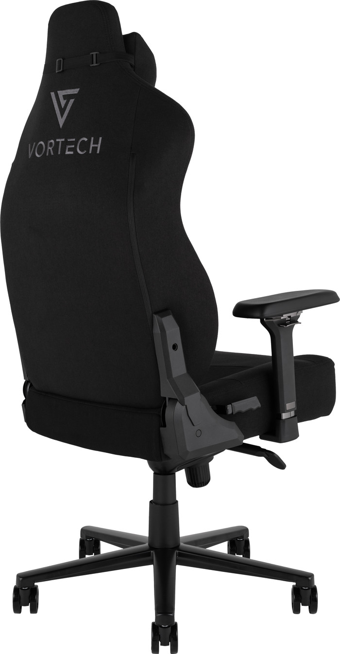Vortech Prestige Gaming Chair Black + Vortech Floor Mat Black left side