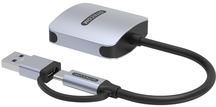 Sitecom USB Card Reader High Speed USB-C und USB-A detail