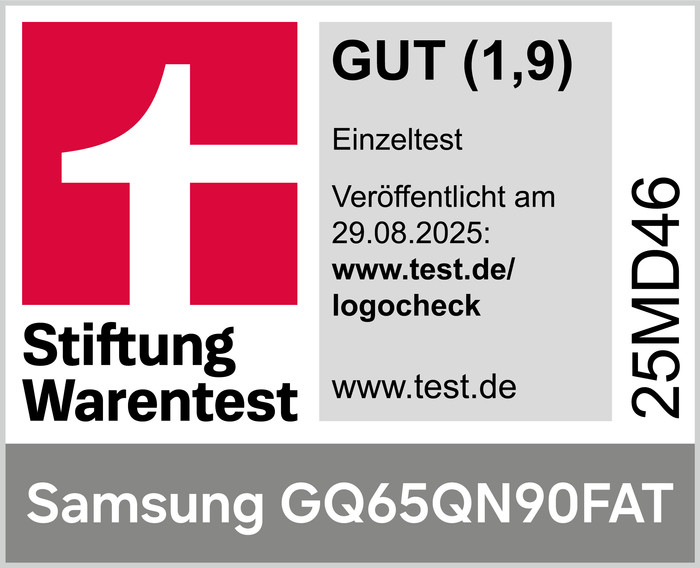 Samsung 65'' Neo QLED QN90F + Samsung HW-QS710GF logo