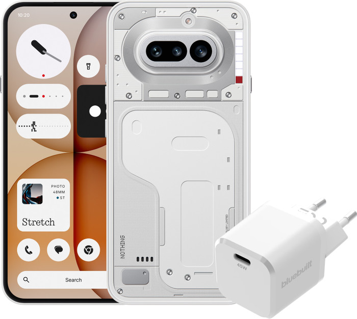 Nothing Phone (4a) 128GB Weiß 5G + BlueBuilt Ladegerät mit USB-C-Port 45 W Weiß Main Image