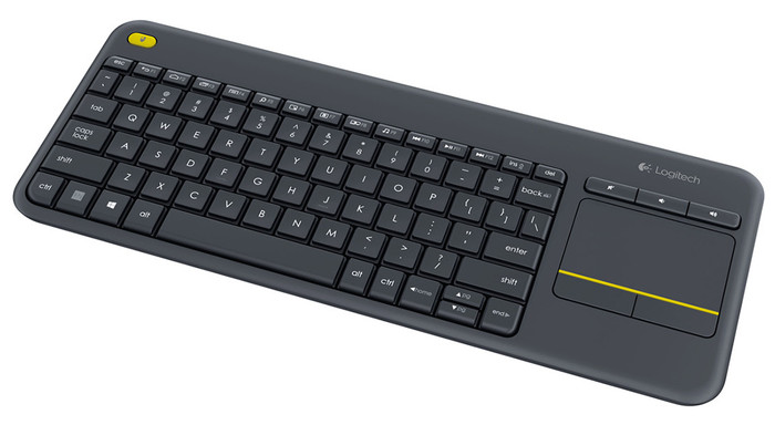Logitech K400 Plus Wireless Touch Schwarz QWERTZ oberseite