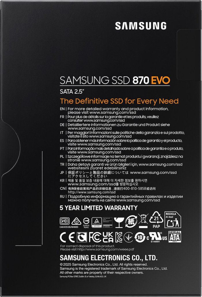 Samsung 870 EVO 2,5 Zoll 8TB verpackung