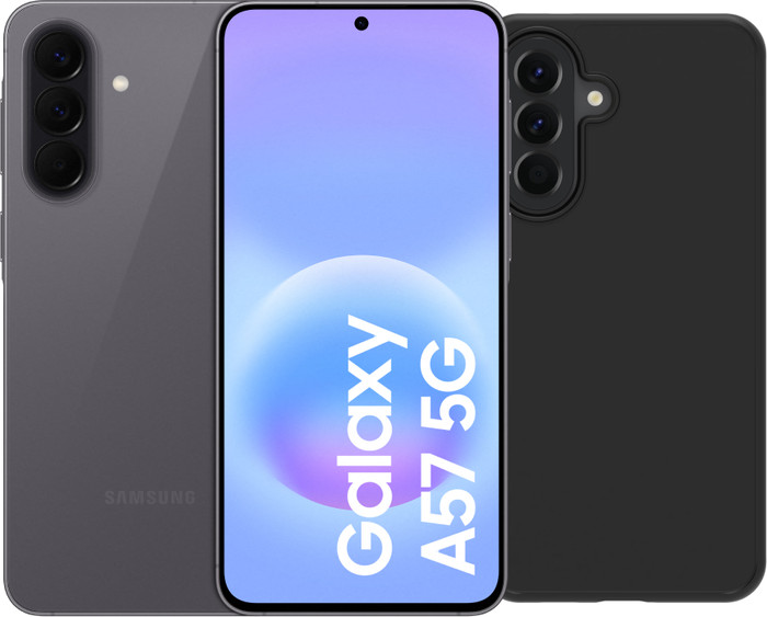 Samsung Galaxy A57 256GB Grau 5G + BlueBuilt Backcover Schwarz Main Image