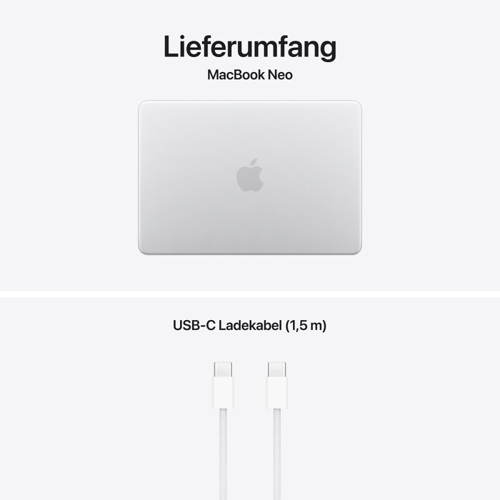 Apple MacBook Neo (2026) A18 Pro 512GB mit Touch ID Silber QWERTZ visueller lieferant