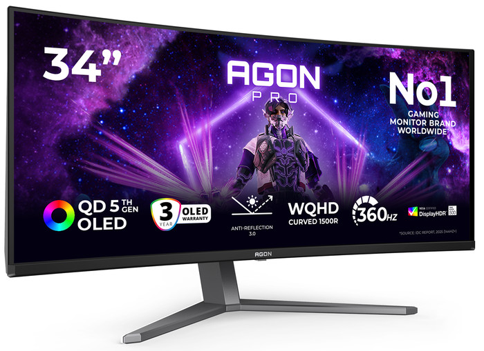 AOC AGON PRO AGP346UCSD QD-OLED vorne