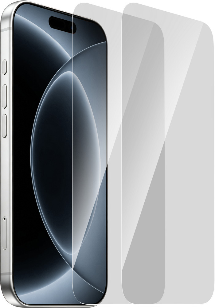 BlueBuilt iPhone 18 Pro Panzerglas Doppelpack vorne