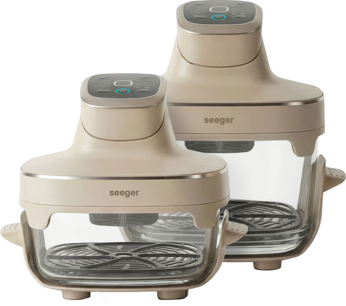 Seeger SGR1050SB Glas-Heißluftfritteuse Beige vorne