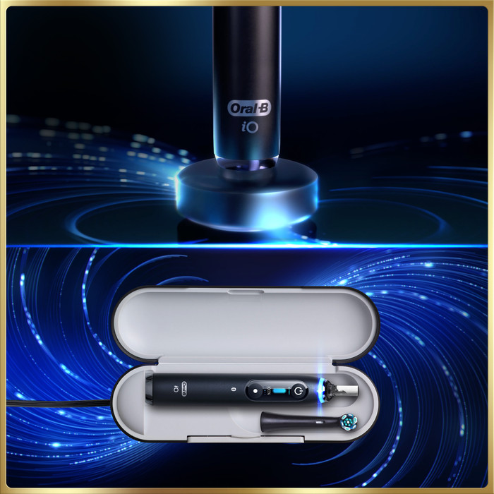 Oral-B iO 9n Rose Quartz und Onyx Schwarz Doppelpack Special Edition produkt in gebrauch