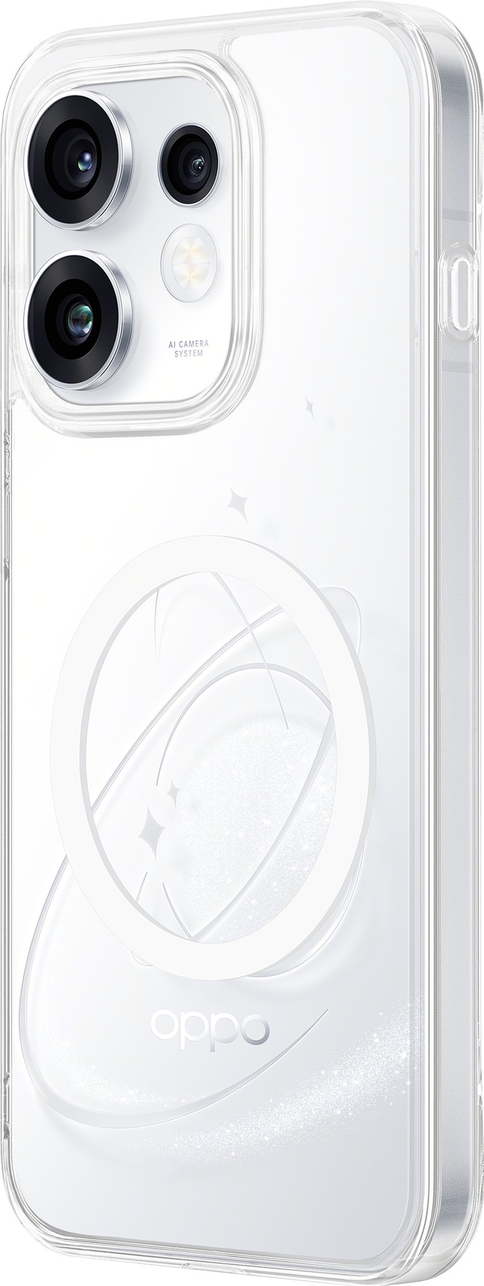 OPPO Reno16 / Reno16 Pro Backcover mit Magnet Transparent rückseite