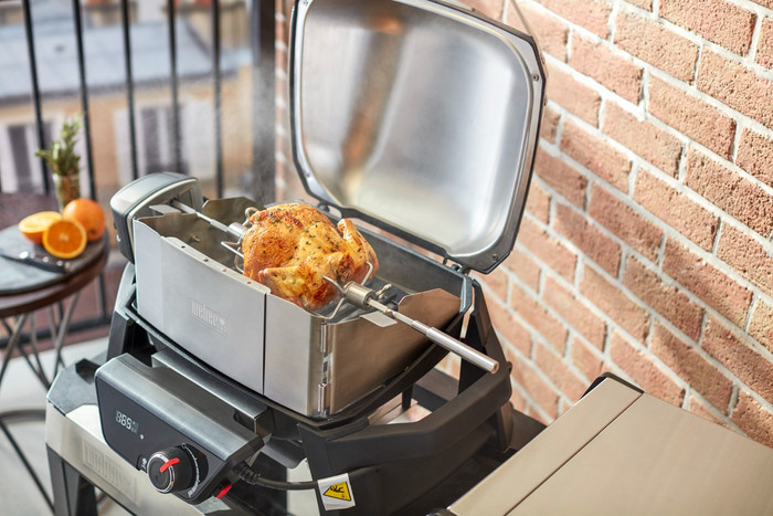 Weber Rotisserie Pulse product in use