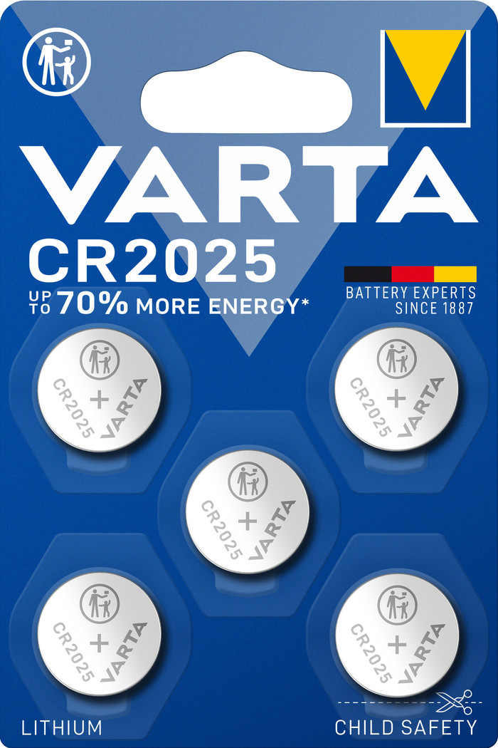 VARTA Lithium Coin CR2025 BLI 5 Units Main Image