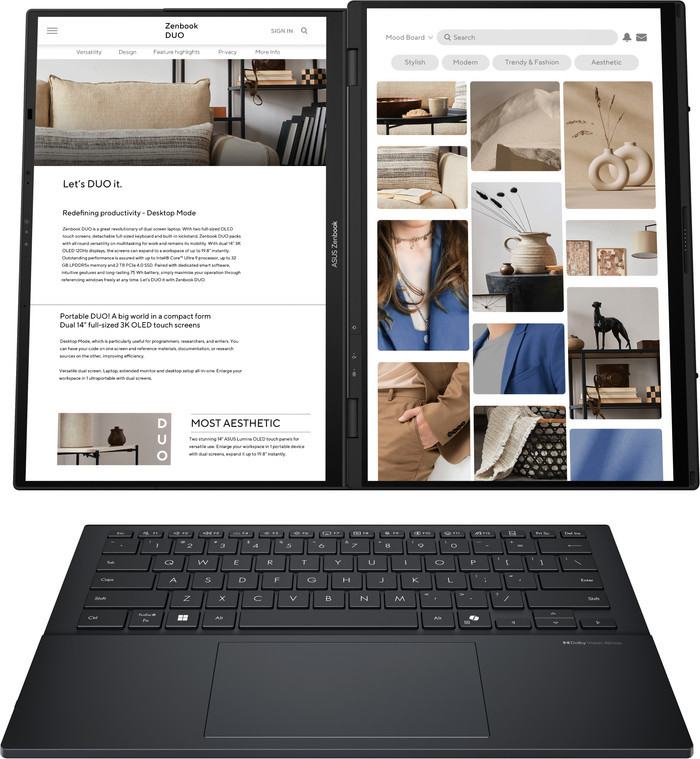 ASUS Zenbook Duo OLED UX8406CA-QL263W - 14" - Intel Core Ultra 9 - 16GB RAM/1TB SSD vorne
