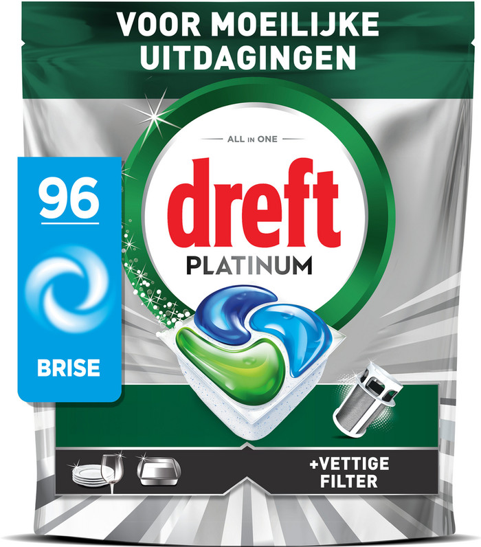 Dreft Platinum All In One Dishwasher Tablets - 96 pieces detail