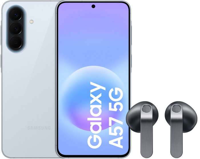 Samsung Galaxy A57 128GB Hellblau 5G + Samsung Galaxy Buds4 Schwarz Main Image