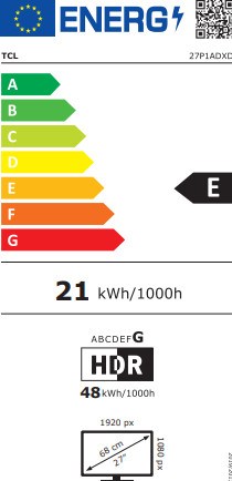 TCL 27PIAD energy label