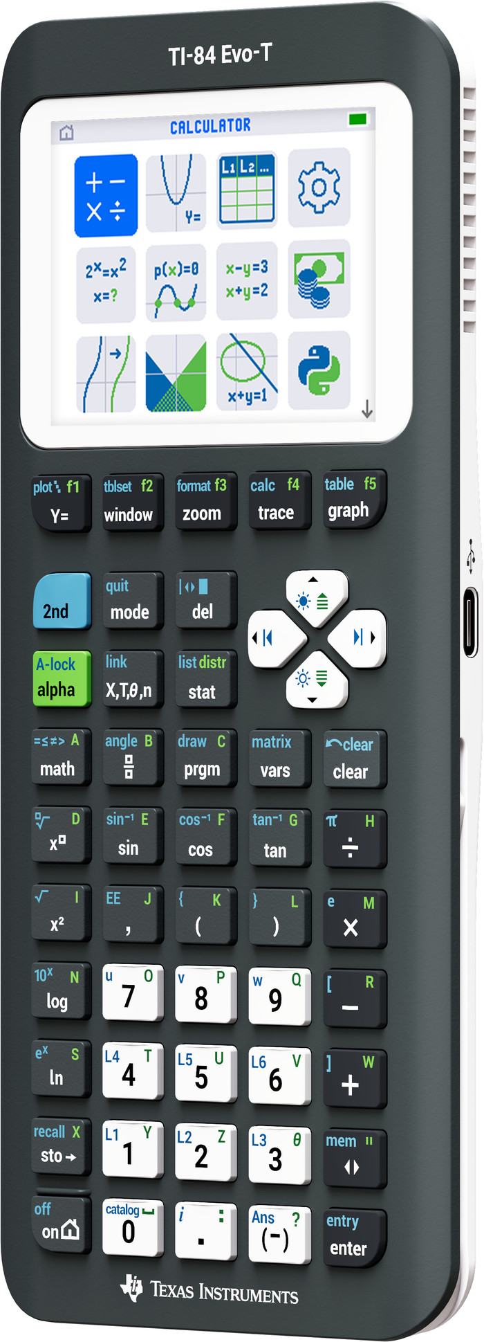 Texas Instruments TI-84 Evo-T Grafikfähiger Taschenrechner linke seite