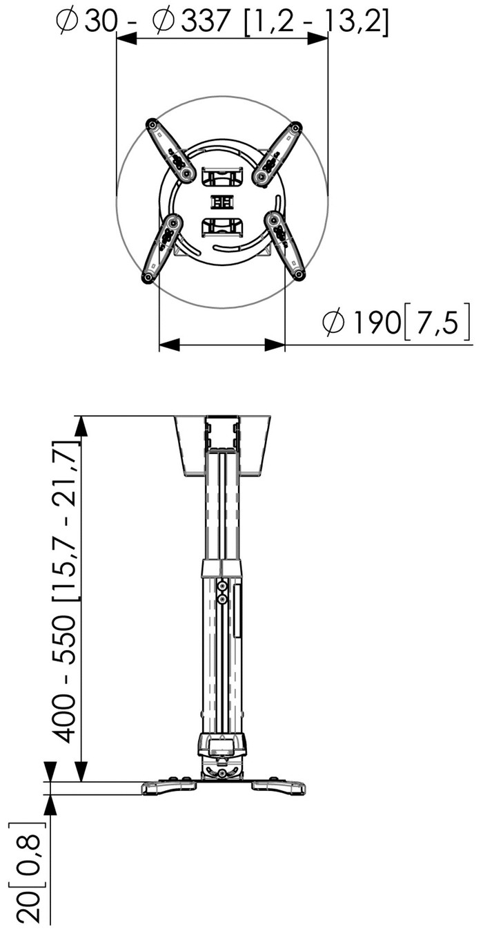 Vogel's PPC 1540 Deckenhalterung visueller lieferant